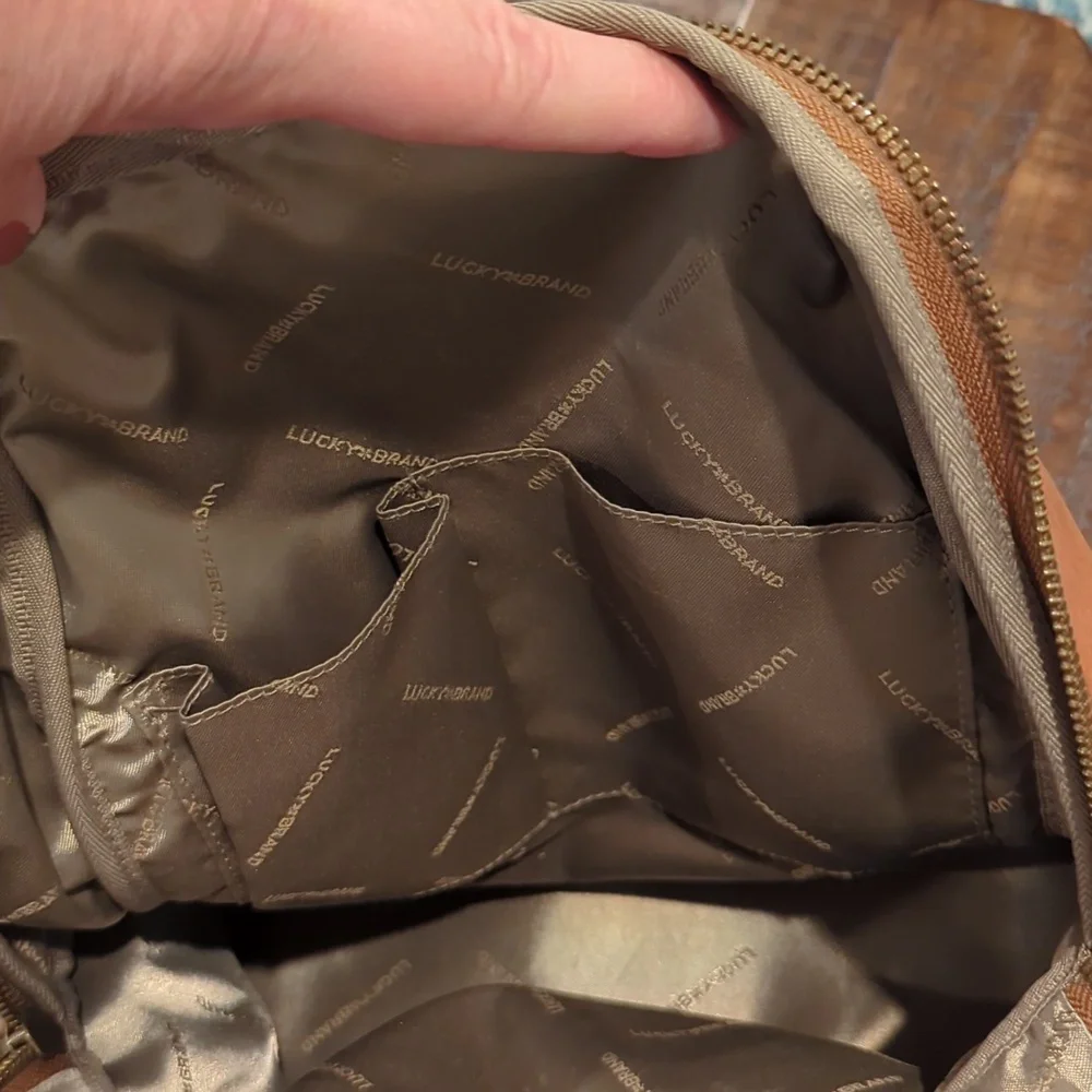 Lucky Brand, Camel Color Leather Backpack.